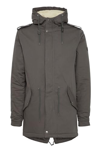 !Solid Darnell Herren Winter Jacke Parka Mantel lange Winterjacke gefüttert mit Teddy-Futter und Kapuze aus 100% Baumwolle, Größe:L, Farbe:Dark Grey (2890) von !Solid