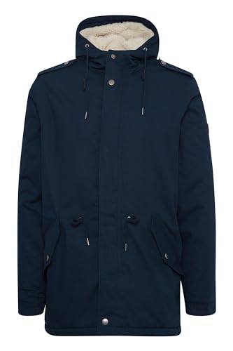 !Solid Darnell Herren Winter Jacke Parka Mantel lange Winterjacke gefüttert mit Teddy-Futter und Kapuze aus 100% Baumwolle, Größe:L, Farbe:Insignia Blue (1991) von !Solid