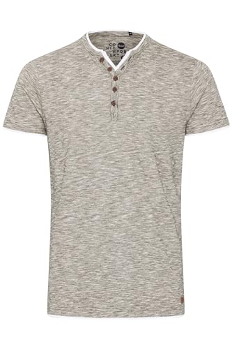 Solid Digos Herren T-Shirt Kurzarm Shirt Mit Grandad-Ausschnitt Im Double-Layer Look Aus 100% Baumwolle, Größe:M, Farbe:Dusty Oliv (3784) von Solid