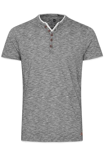 Solid Digos Herren T-Shirt Kurzarm Shirt Mit Grandad-Ausschnitt Im Double-Layer Look Aus 100% Baumwolle, Größe:S, Farbe:Black (9000) von Solid