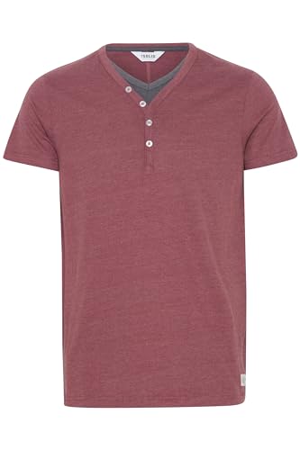 !Solid Dorian Herren T-Shirt Kurzarm Shirt Mit Grandad-Kragen, Größe:L, Farbe:Wine Red Melange (8985) von !Solid