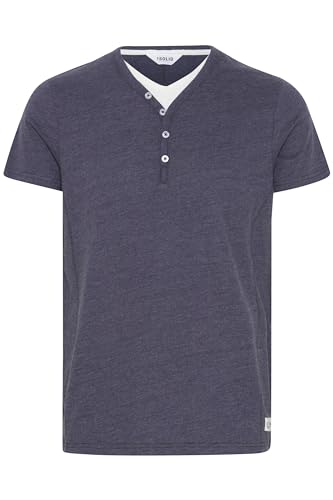 !Solid Dorian Herren T-Shirt Kurzarm Shirt Mit Grandad-Kragen, Größe:XL, Farbe:Insignia Blue Melange (8991) von !Solid