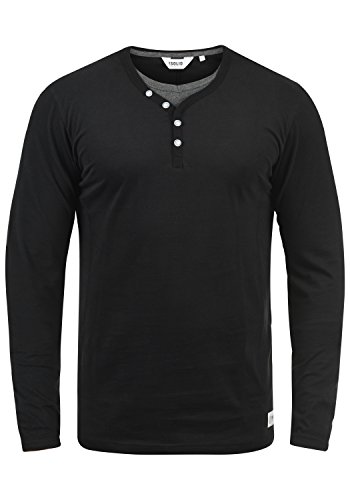 Solid Doriano Herren Longsleeve Langarmshirt Shirt Mit Grandad-Ausschnitt, Größe:XXL, Farbe:Black (9000) von Solid