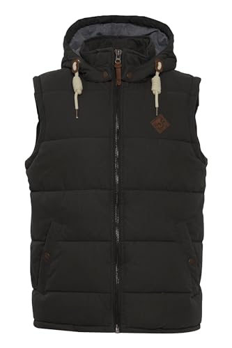 Solid Dry Herren Weste Steppweste Outdoor Weste Mit Kapuze Und Stehkragen, Größe:XXL, Farbe:Black (9000) von Solid