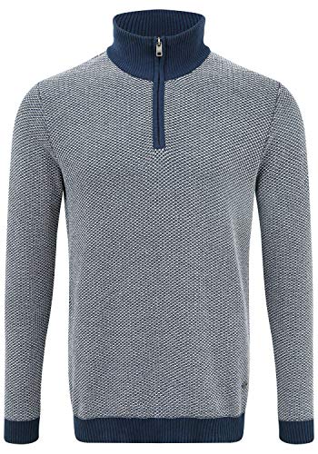 Solid Duncan Herren Strickpullover Troyer Feinstrick Pullover mit Stehkragen, Größe:L, Farbe:Insignia Blue (194010) von Solid