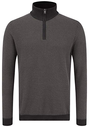 Solid Duncan Herren Strickpullover Troyer Feinstrick Pullover mit Stehkragen, Größe:M, Farbe:Black (194007) von Solid