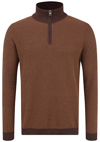 Solid Duncan Herren Strickpullover Troyer Feinstrick Pullover mit Stehkragen, Größe:XXL, Farbe:Coffee Bean (190915) von Solid