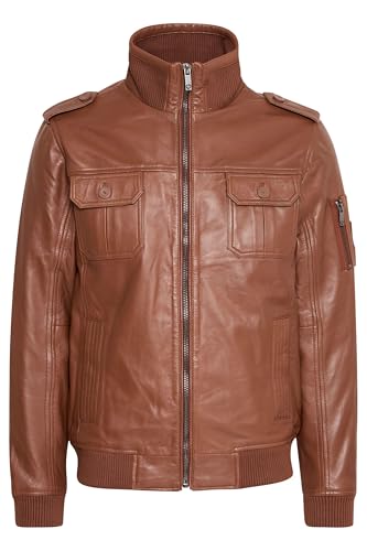 !Solid Famash Herren Lederjacke Bikerjacke Echtleder mit Stehkragen, Größe:3XL, Farbe:Golden Bro (5063) von !Solid