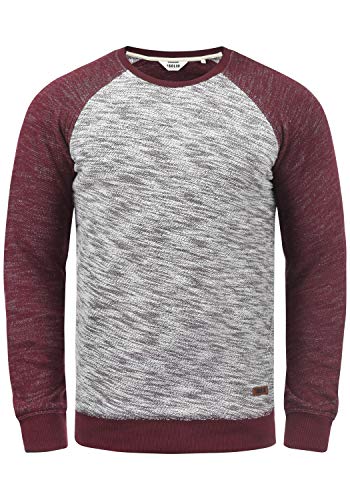 Solid Flocker Herren Sweatshirt Pullover Flocksweat Pulli mit Rundhalsausschnitt, Größe:XXL, Farbe:Wine Red (0985) von Solid