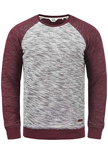 !Solid Flocker Herren Sweatshirt Pullover Flocksweat Pulli mit Rundhalsausschnitt, Größe:XXL, Farbe:Wine Red (0985) von !Solid