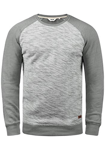 Solid Flocker Herren Sweatshirt Pullover Flocksweat Pulli mit Rundhalsausschnitt, Größe:L, Farbe:Mid Grey (2842) von Solid