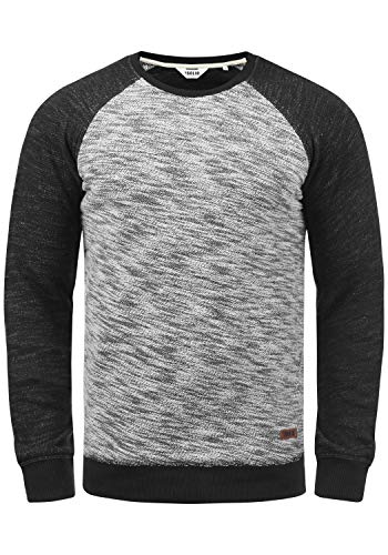 Solid Flocker Herren Sweatshirt Pullover Flocksweat Pulli mit Rundhalsausschnitt, Größe:M, Farbe:Black (9000) von Solid