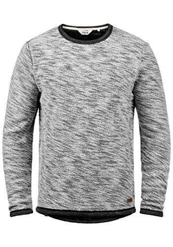 Solid Flocks Herren Sweatshirt Pullover Flocksweat Pulli Mit Rundhalsausschnitt Aus 100% Baumwolle, Größe:L, Farbe:Black (9000) von Solid