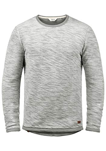 Solid Flocks Herren Sweatshirt Pullover Flocksweat Pulli Mit Rundhalsausschnitt Aus 100% Baumwolle, Größe:S, Farbe:Mid Grey (2842) von Solid