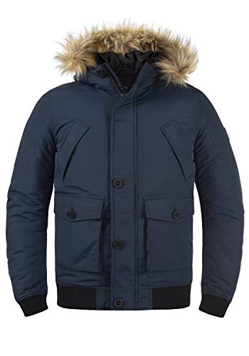 Solid Frio Herren Winterjacke Herrenjacke Jacke mit Fell-Kapuze, Größe:L, Farbe:Insignia Blue (194010) von Solid