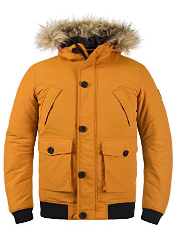 Solid Frio Herren Winterjacke Herrenjacke Jacke mit Fell-Kapuze, Größe:L, Farbe:Sudan Brown (181160) von Solid