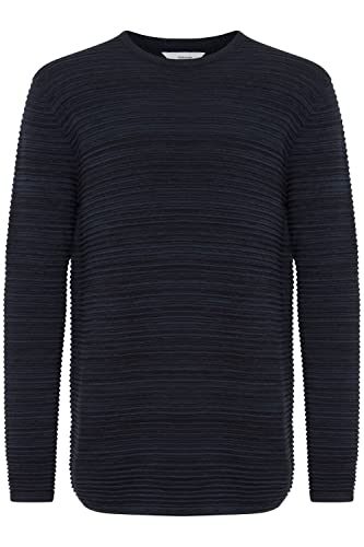 !Solid SDStruan Herren Strickpullover Feinstrick Pullover mit Rundhalsausschnitt und Struktur Strick, Größe:2XL, Farbe:Navy Mela (7919911) von !Solid