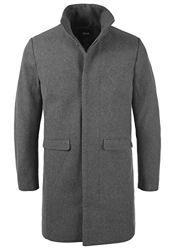 Solid Jampa Herren Wintermantel Wollmantel Winterjacke mit Stehkragen, Größe:L, Farbe:Grey Melange (1840051) von Solid