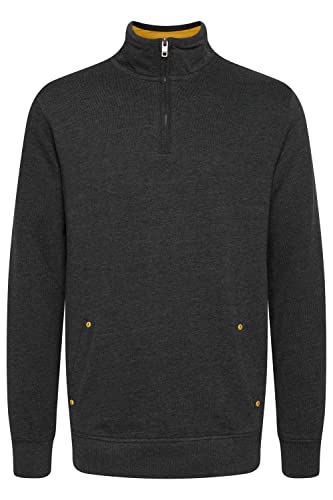 Solid Karan Troyer Herren Sweatshirt Pullover Sweater mit Stehkragen Regular Fit, Größe:L, Farbe:Dark Grey Melange (1940071) von Solid