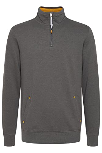 Solid Karan Troyer Herren Sweatshirt Pullover Sweater mit Stehkragen Regular Fit, Größe:L, Farbe:Gray Melange (1840051) von Solid