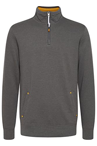 Solid Karan Troyer Herren Sweatshirt Pullover Sweater mit Stehkragen Regular Fit, Größe:M, Farbe:Gray Melange (1840051) von Solid