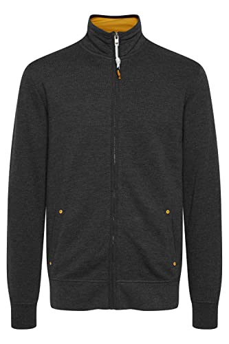 !Solid Karim Herren Sweatjacke Cardigan Jacke mit Stehkragen aus 100% Baumwolle, Größe:M, Farbe:Dark Grey Melange (1940071) von !Solid