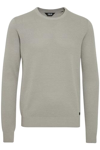 !Solid SDKarl O-Neck Herren Strickpullover Feinstrick Pullover mit Rundhals-Ausschnitt Rippbündchen Baumwollmischung Regular fit, Größe:XL, Farbe:Light Grey Melange (8242) von !Solid