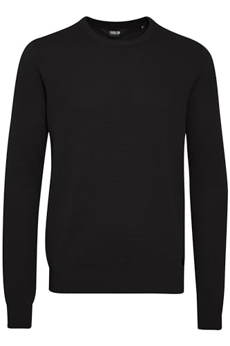 !Solid SDKarl O-Neck Herren Strickpullover Feinstrick Pullover mit Rundhals-Ausschnitt Rippbündchen Baumwollmischung Regular fit, Größe:3XL, Farbe:Black (9000) von !Solid