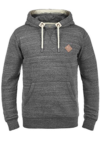 !Solid SDKevin Herren Kapuzenpullover Hoodie Pullover mit Kapuze Kordelzug Rippbündchen Kängurutasche Baumwollmischung Regular fit, Größe:L, Farbe:Grey Melange (8236) von !Solid