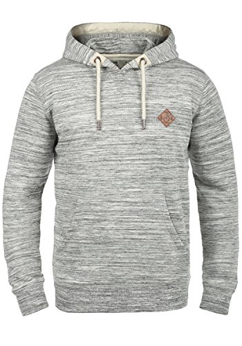 !Solid SDKevin Herren Kapuzenpullover Hoodie Pullover mit Kapuze Kordelzug Rippbündchen Kängurutasche Baumwollmischung Regular fit, Größe:L, Farbe:Light Grey Melange (8242) von !Solid
