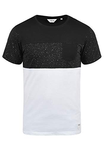 Solid Kold Herren T-Shirt Kurzarm Shirt Mit Streifen Und Rundhalsausschnitt 100% Baumwolle, Größe:L, Farbe:Black (9000) von Solid