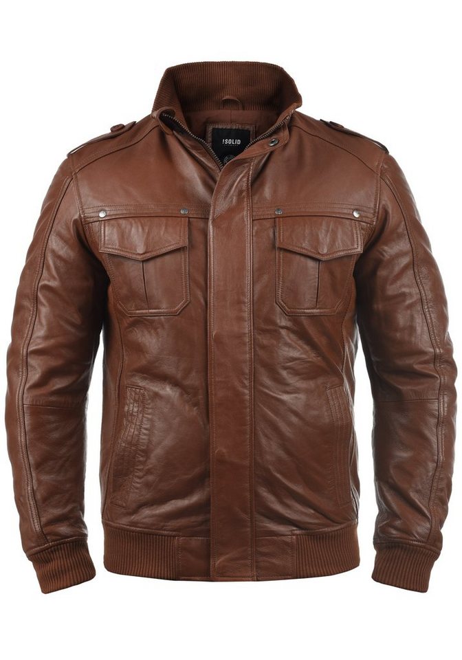 !Solid Lederjacke SDCamash Bikerjacke mit Stehkragen !Solid Lederjacke SDCamash Bikerjacke mit Stehkragen von !Solid