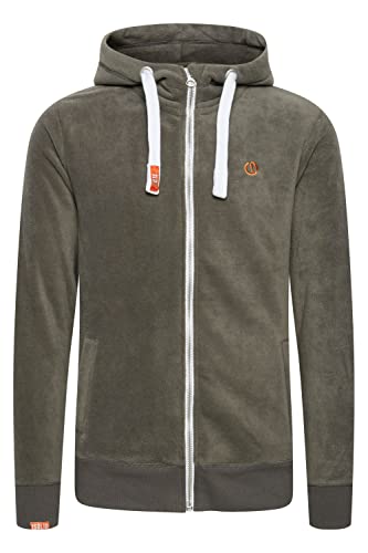 !Solid SDLoki Herren Sweatjacke Fleecejacke Jacke mit Kapuze Kordelzug Rippbündchen Reißverschluss Eingrifftaschen Regular fit, Größe:L, Farbe:Mid Grey (2842) von !Solid