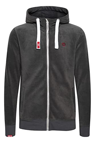 !Solid SDLoki Herren Sweatjacke Fleecejacke Jacke mit Kapuze Kordelzug Rippbündchen Reißverschluss Eingrifftaschen Regular fit, Größe:XL, Farbe:Dark Grey (2890) von !Solid