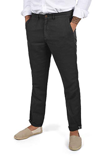 Solid SDLoran Herren Leinenhose Lange Stoffhose mit Gürtelschlaufen Regular fit, Größe:M, Farbe:Black (9000) von Solid