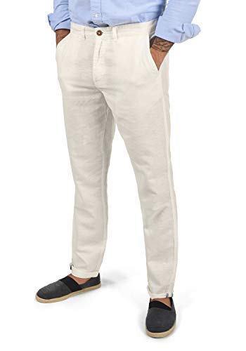 Solid SDLoran Herren Leinenhose Lange Stoffhose mit Gürtelschlaufen Regular fit, Größe:XXL, Farbe:Off White (0104) von Solid