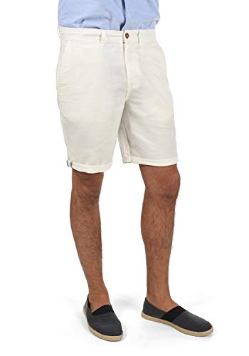 Solid SDLoras Herren Leinenshorts Kurze Leinenhose Bermuda mit Gürtelschlaufen Regular fit, Größe:M, Farbe:Off White (0104) von Solid