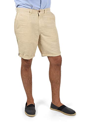 Solid SDLoras Herren Leinenshorts Kurze Leinenhose Bermuda mit Gürtelschlaufen Regular fit, Größe:XL, Farbe:Bleached Sand (790180) von Solid