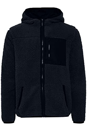 !Solid SDLuka Fleecejacke Herren Übergangsjacke Fleece Jacke mit Teddy Fell mit Kapuze Regular Fit Brusttasche Regular fit, Größe:L, Farbe:Insignia Blue (194010) von !Solid
