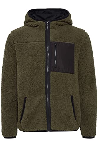 !Solid SDLuka Fleecejacke Herren Übergangsjacke Fleece Jacke mit Teddy Fell mit Kapuze Regular Fit Brusttasche Regular fit, Größe:XL, Farbe:Ivy Green (190512) von !Solid