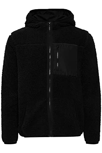 !Solid SDLuka Fleecejacke Herren Übergangsjacke Fleece Jacke mit Teddy Fell mit Kapuze Regular Fit Brusttasche Regular fit, Größe:2XL, Farbe:Black (194007) von !Solid