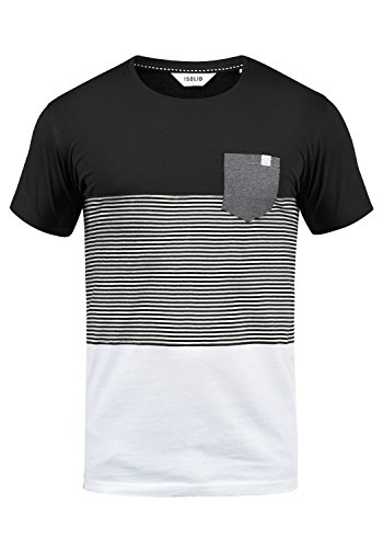 Solid Malte Herren T-Shirt Kurzarm Shirt Mit Streifen Und Rundhals, Größe:L, Farbe:Black (9000) von Solid