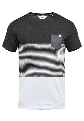 Solid Malte Herren T-Shirt Kurzarm Shirt Mit Streifen Und Rundhals, Größe:M, Farbe:Dark Grey Melange (8288) von Solid