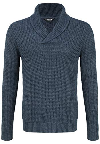 !Solid Mapari Herren Strickpullover Grobstrick Pullover mit Schalkragen, Größe:L, Farbe:Insignia Blue Melange (1940101) von !Solid