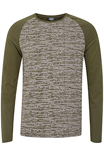 Solid Mevan Herren Longsleeve Langarmshirt Shirt im Baseball-Look, Größe:L, Farbe:IVY Green (793797) von Solid