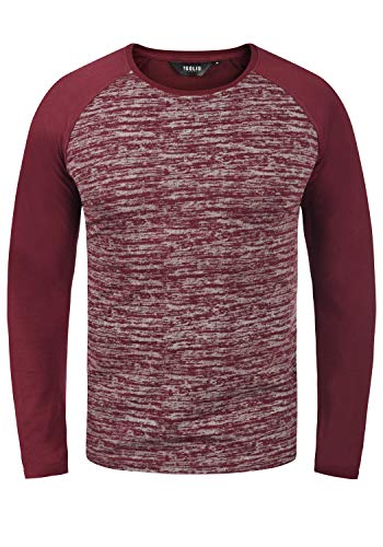 Solid Mevan Herren Longsleeve Langarmshirt Shirt im Baseball-Look, Größe:XXL, Farbe:Wine Red (0985) von Solid