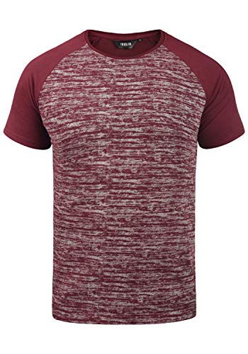 Solid Mevio Herren T-Shirt Kurzarm Shirt mit Rundhalsausschnitt und Raglanärmeln, Größe:L, Farbe:Wine Red (0985) von Solid