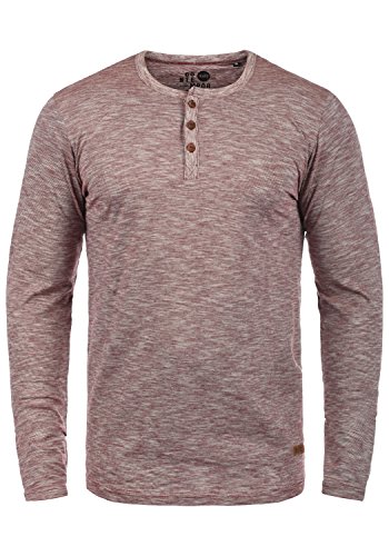 Solid SDMigos Herren Longsleeve Langarmshirt Shirt mit Grandad-Ausschnitt 100% Baumwolle, Größe:L, Farbe:Wine Red (0985) von Solid