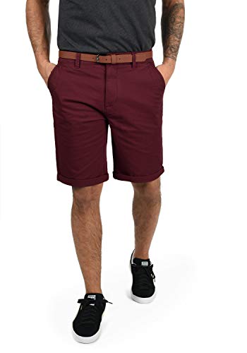 Solid SDMontijo Chino Shorts Bermuda Kurze Hose mit Gürtel und Stretch, Größe:L, Farbe:Wine Red (0985) von Solid