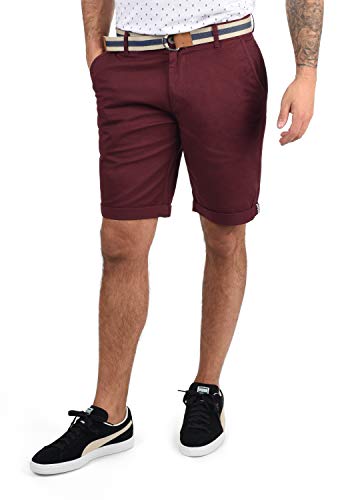 Solid SDMonty Herren Chino Shorts Bermuda Kurze Hose mit Gürtel und Stretch, Größe:L, Farbe:Wine Red (0985) von Solid